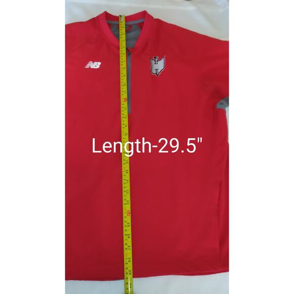 Columbus Clippers New Balance Batting Cage Jacket 1/4 Zip Red Gray Mens XL Ohio - Picture 13 of 16